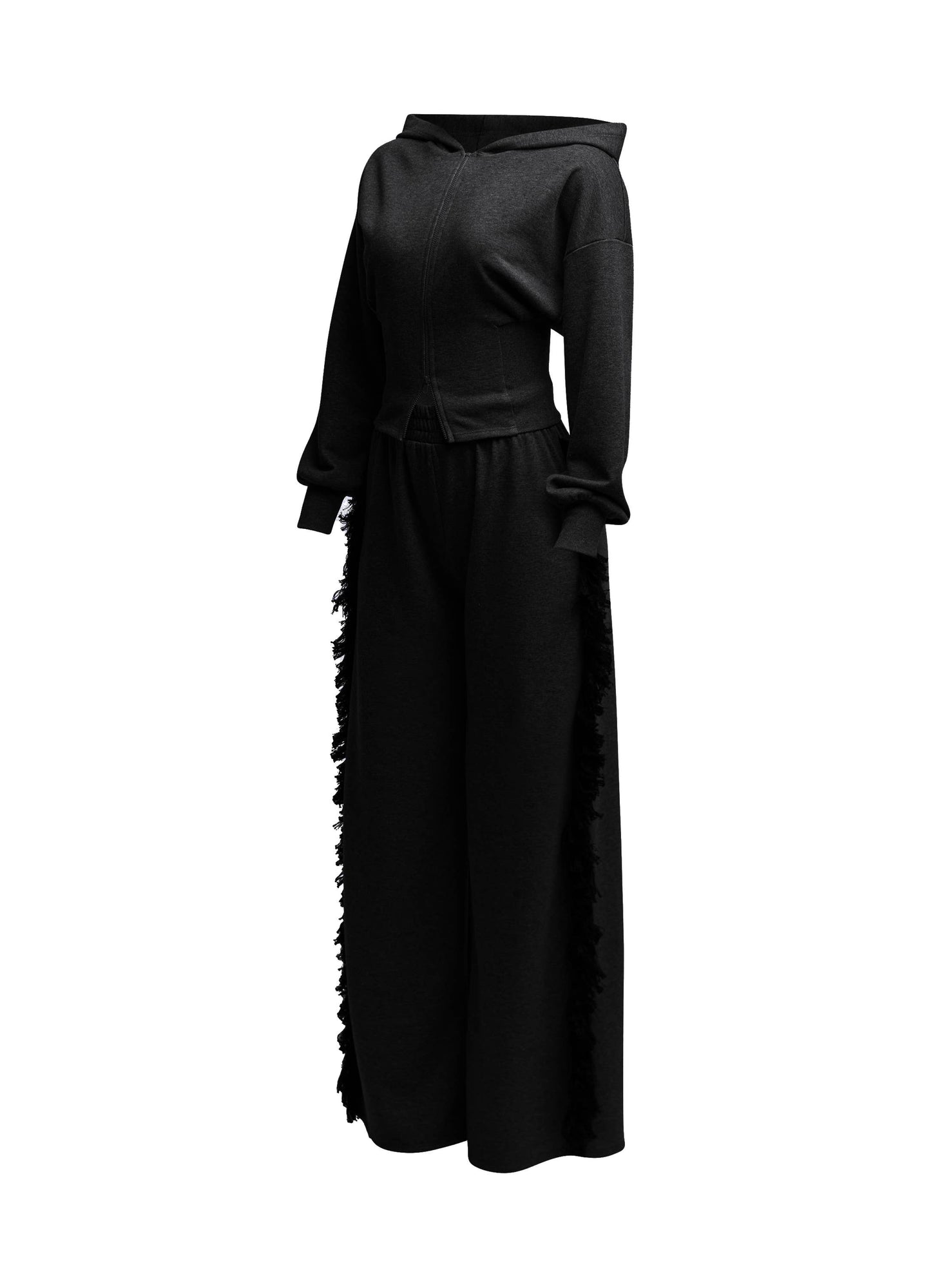 “Serenique” Hoodie jacket and side tassel pants set