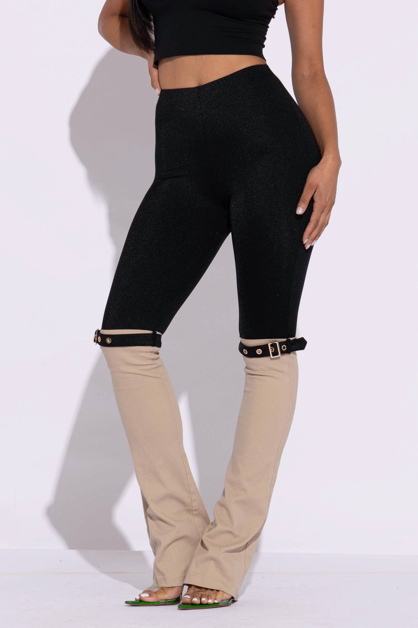 “Buckled” Contrast Ladies Pants