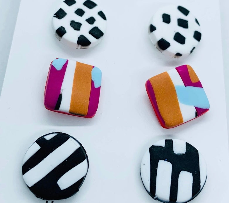 “Summer Fun” Trio Stud Earrings