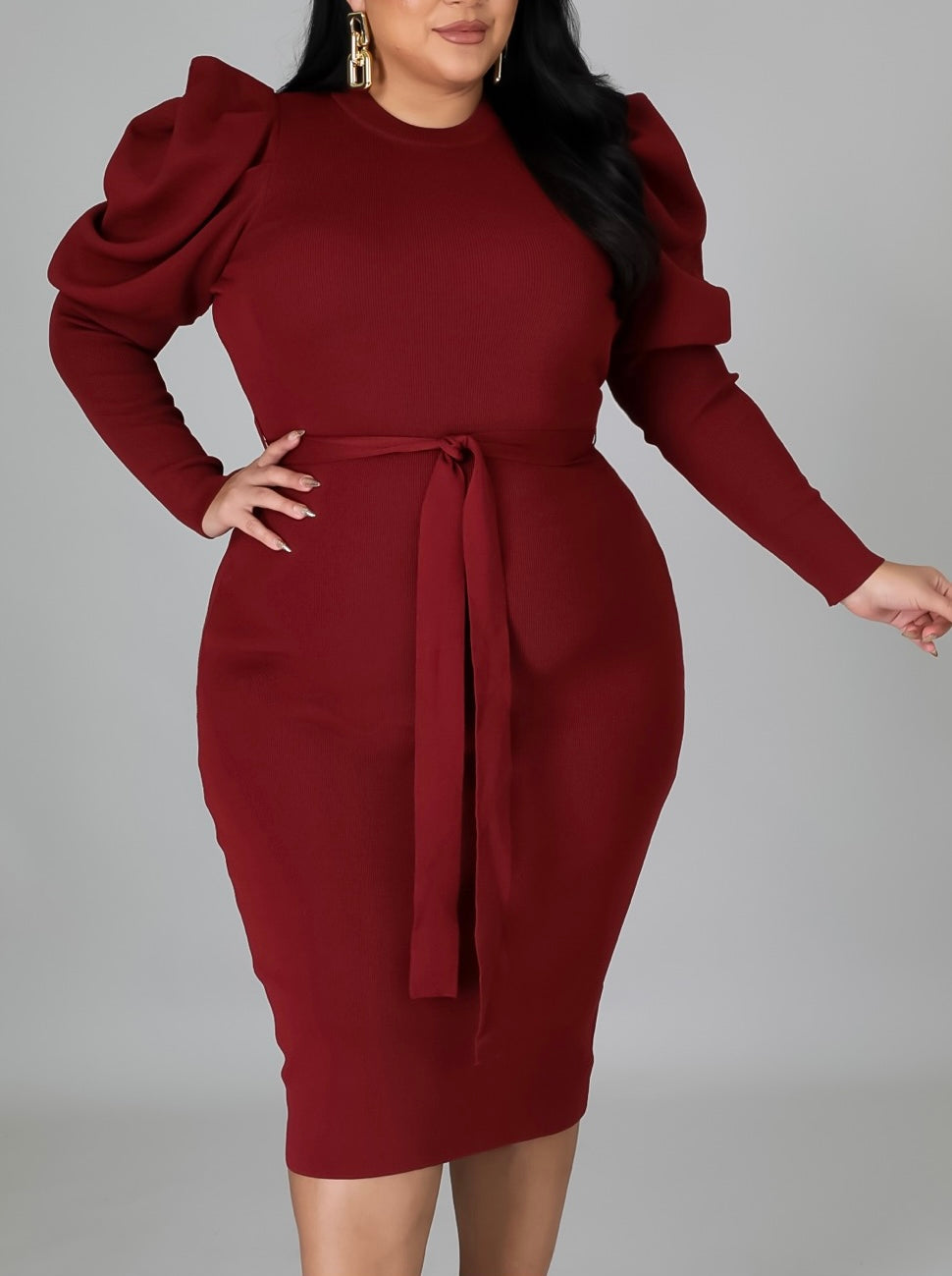 “Cran-Berry” Curvy Sweater Dress