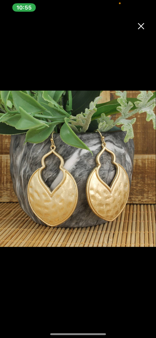 “Hammered” Gold Earrings