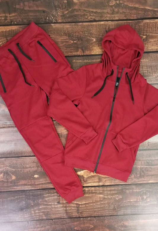 “Run It Back” Red Track Suit
