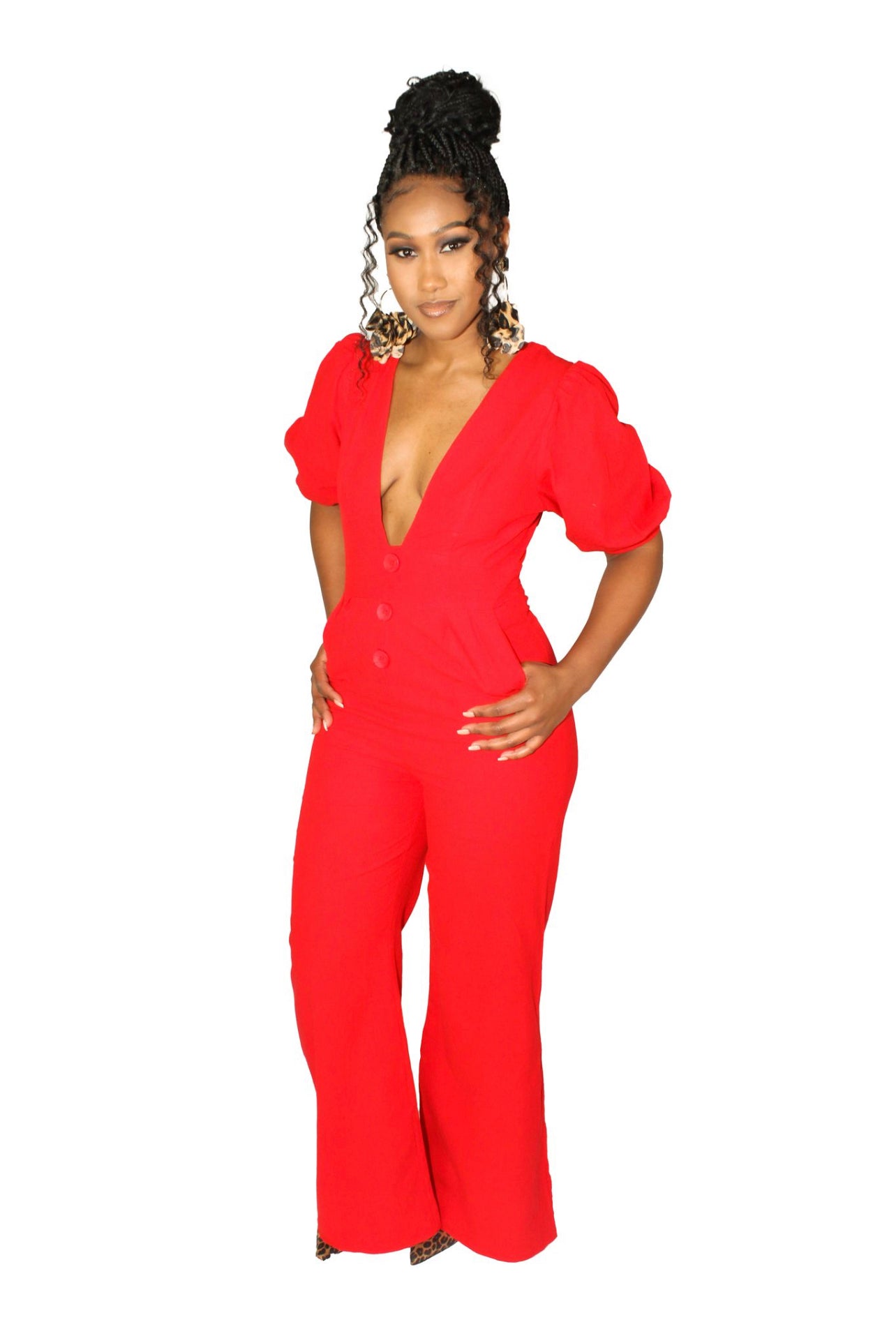 “Naughty or Nice” Linen Jumpsuit