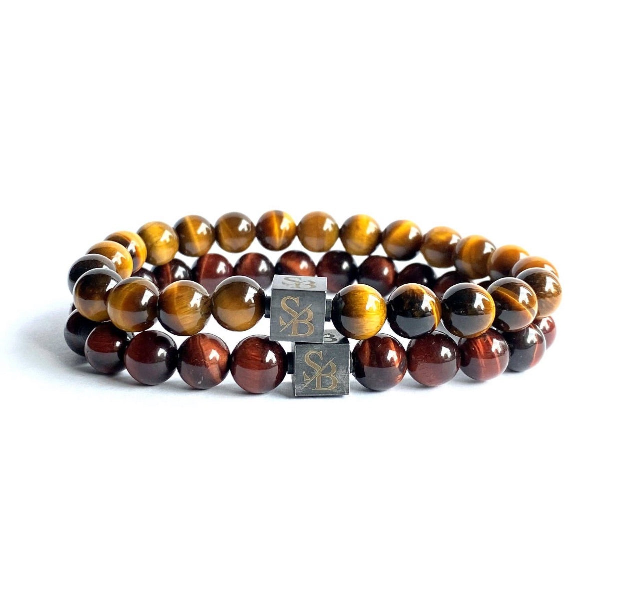 “Tiger Eye” Set Stone Bracelets